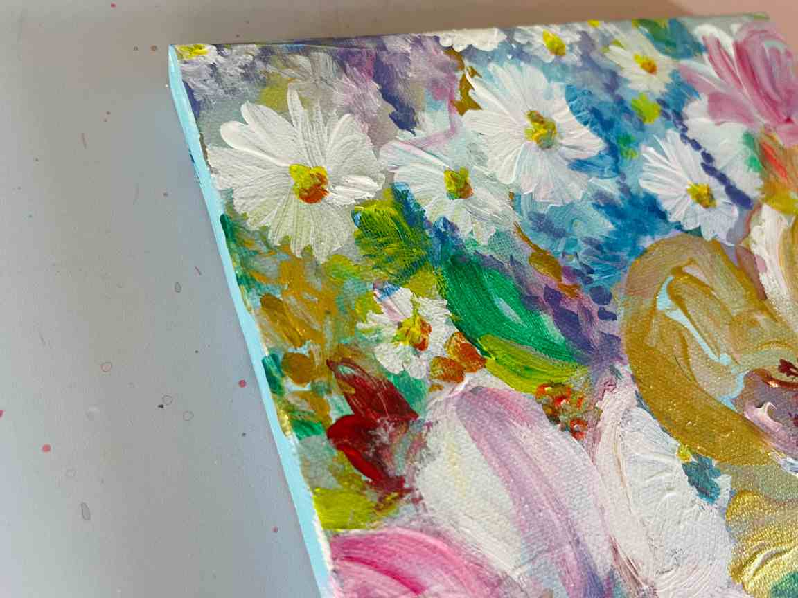 LIENZO CON FLORES 3 LIENZO CON FLORES - Imagen 3