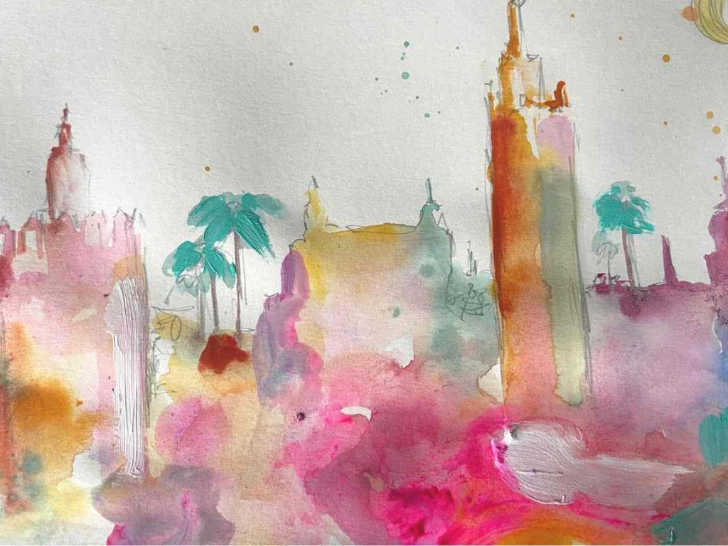 Pigmentos y colores: el alma de la pintura 2 Skyline de acuarela