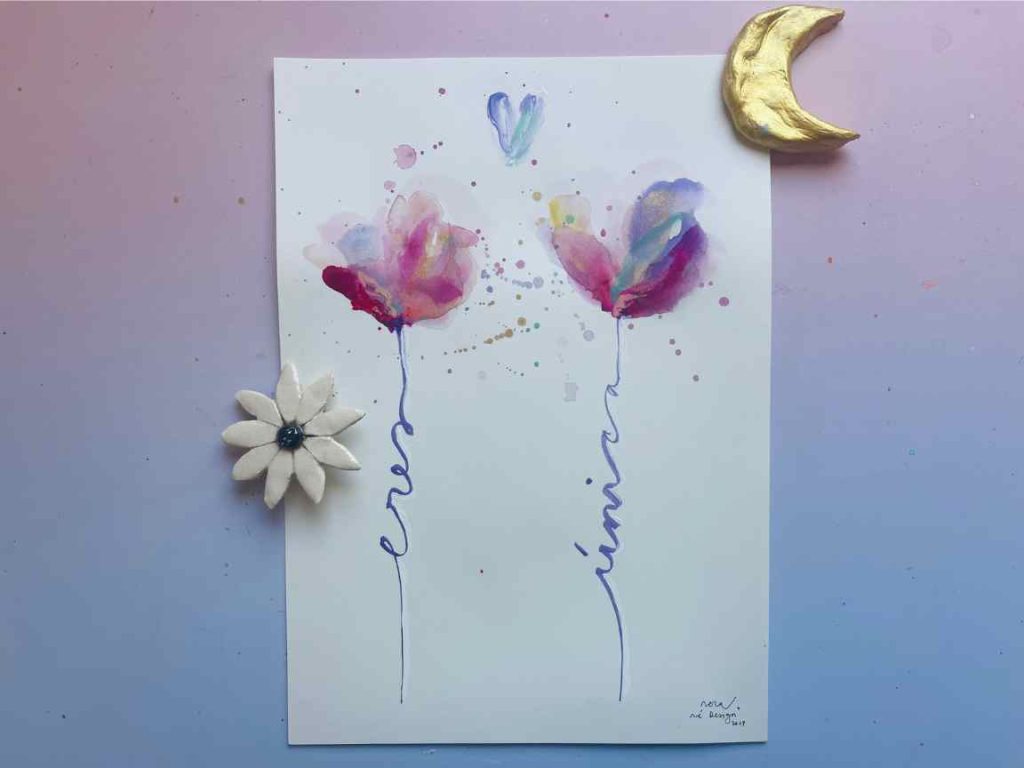 Poderío Market Torre Sevilla (3 días) 2 flores de acuarela y acrílico