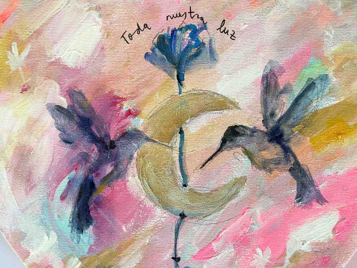 LIENZO CORAZÓN EN ACRÍLICO