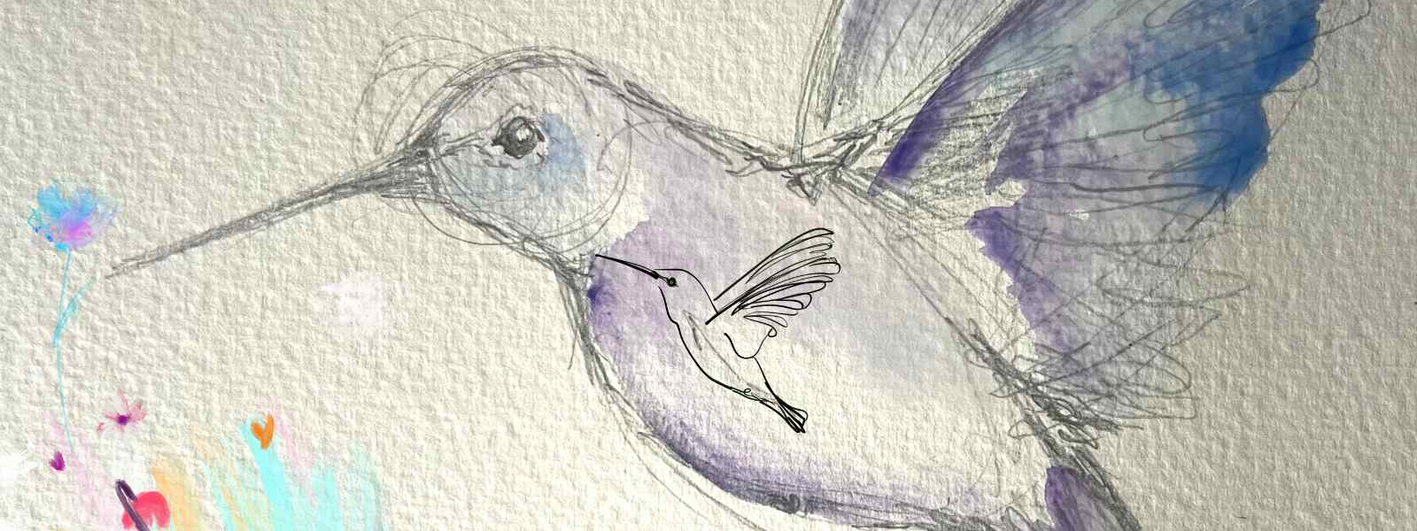 Cómo dibujar un colibrí bonito y colorido
