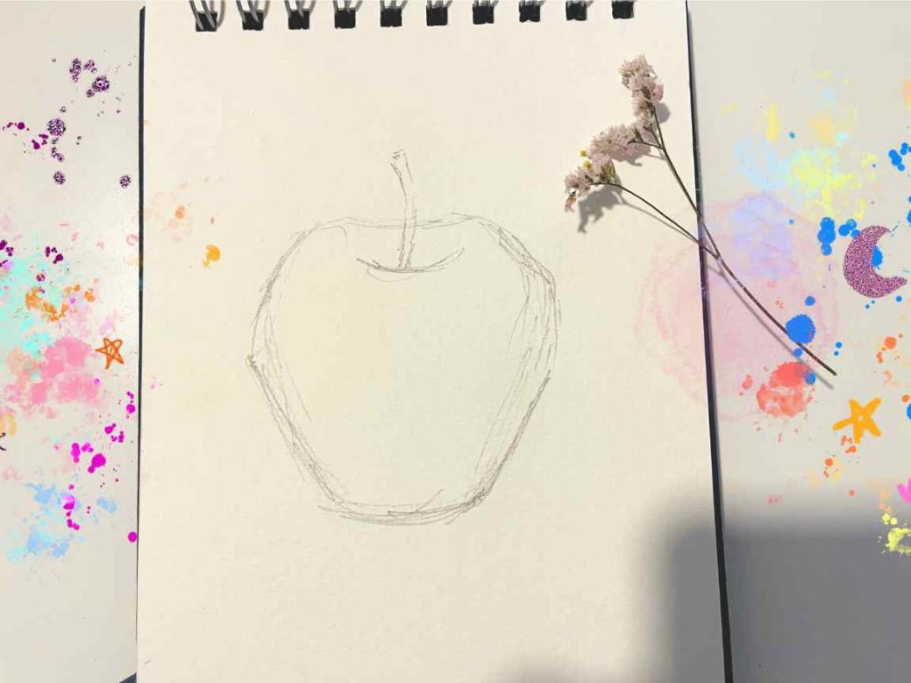 cómo dibujar una manzana
