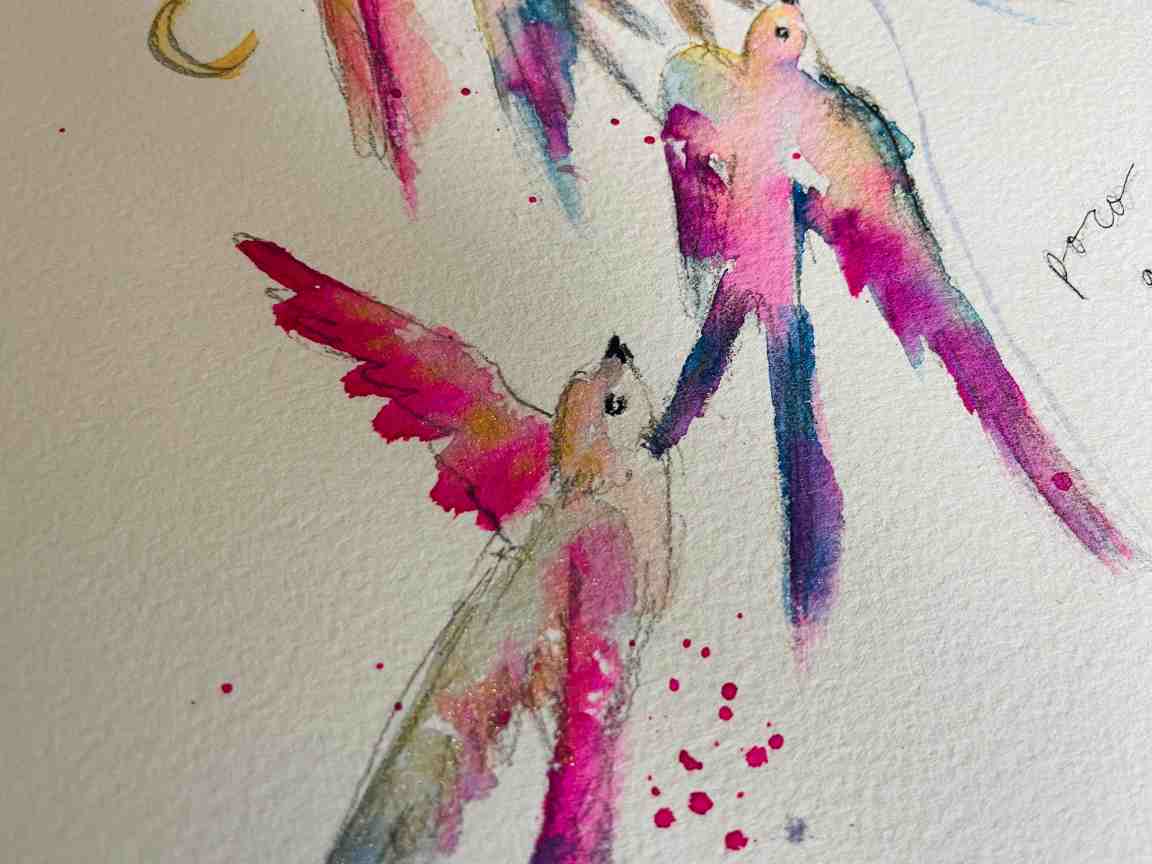 PAJARITOS EN ACUARELA 4 PAJARITOS EN ACUARELA - Imagen 4