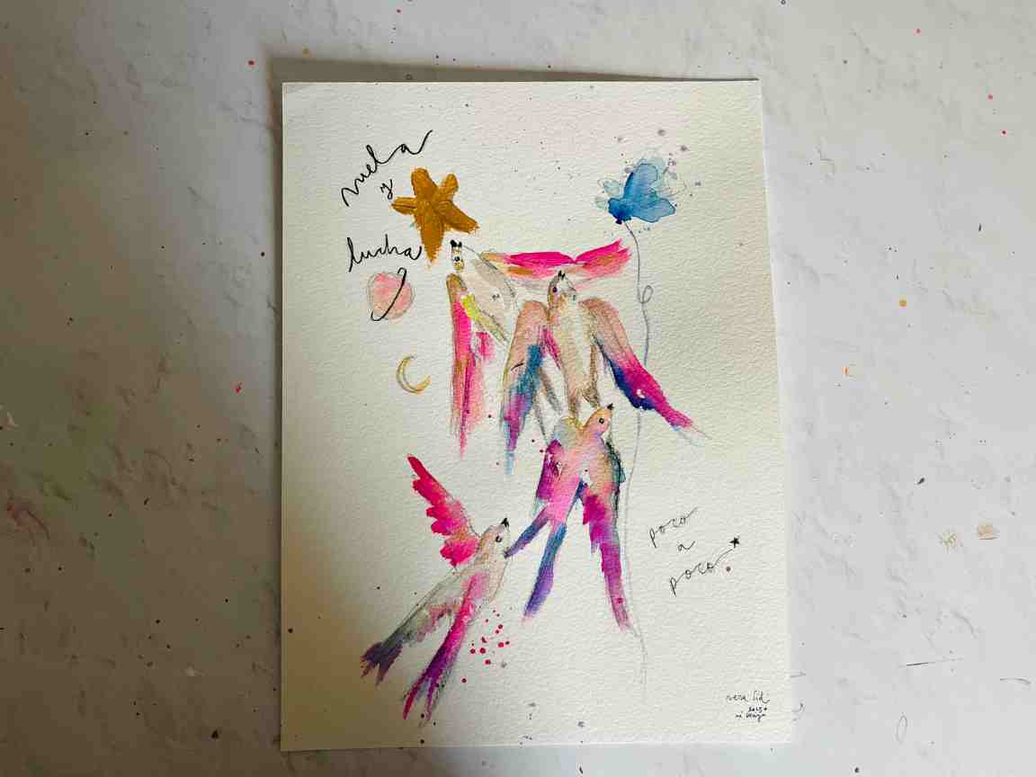 PAJARITOS EN ACUARELA